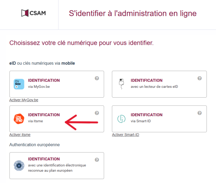 Compte en ligne phytolicence : se connecter Itsme